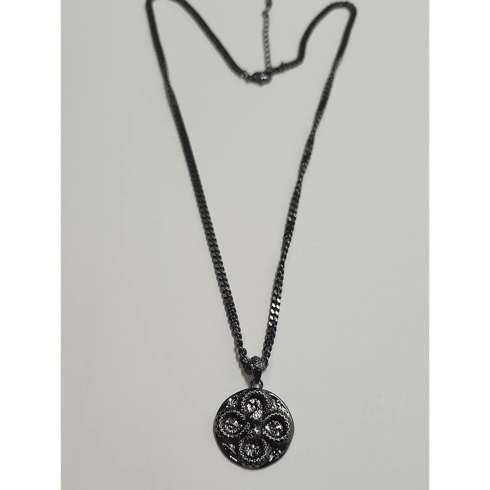 Mens Brass Necklace Gunmetal Gray Year Of The Snake 18